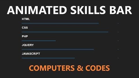 Animated skills bar using HTML & CSS | Computer Conversation