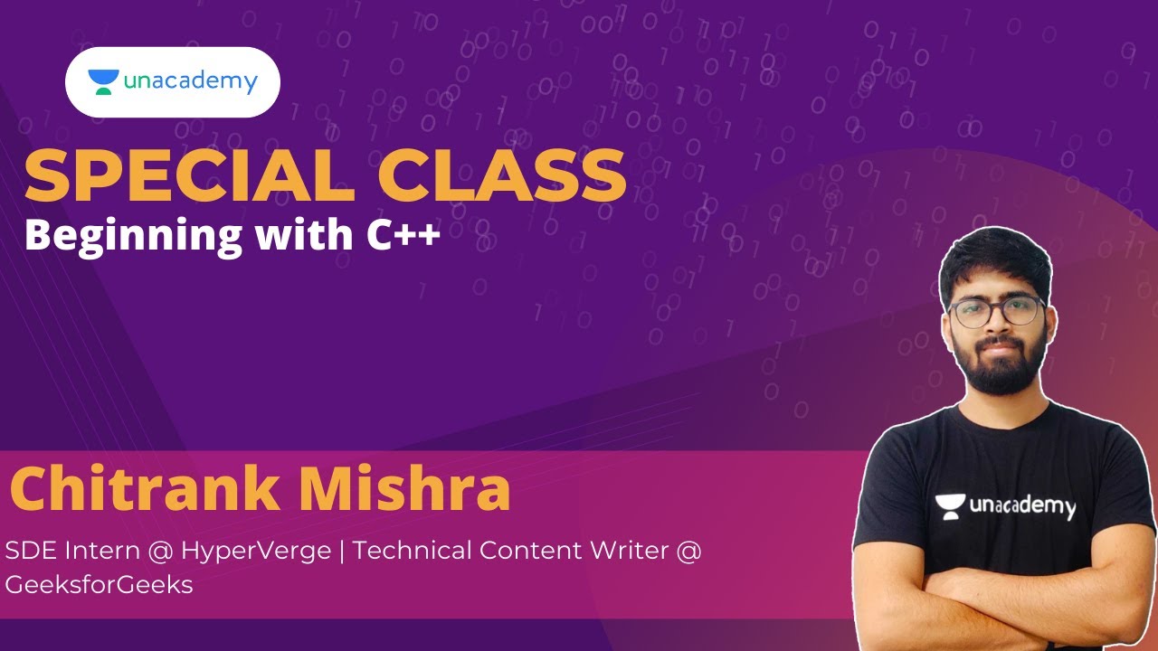 Beginning with C++ | Special Class Live | Chitrank Mishra - YouTube