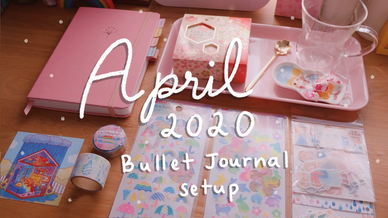 April 2020 Bullet Journal Setup (Rain & Flowers Theme) ☔️ 🌼 | Rainbowholic