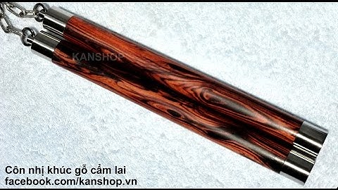 Côn nhị khúc | gỗ Cẩm lai | tiện tròn | Khớp xoay bọc inox 2 đầu | 0937008446