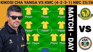 MUONEKANO WA KIKOSI CHA YANGA SC VS KMC KWENYE MFUMO WA (4-2-3-1) NBC PREMIER LEAGUE LEO.