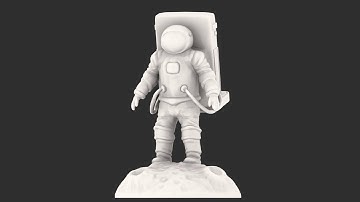 Astronaut on the Moon 3d