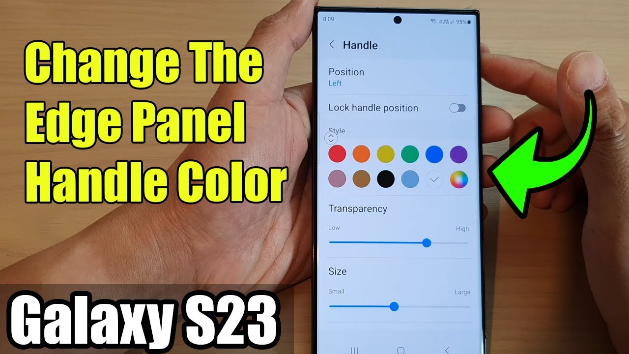 Galaxy S23's How to Change The Edge Panel Handle Color YouTube