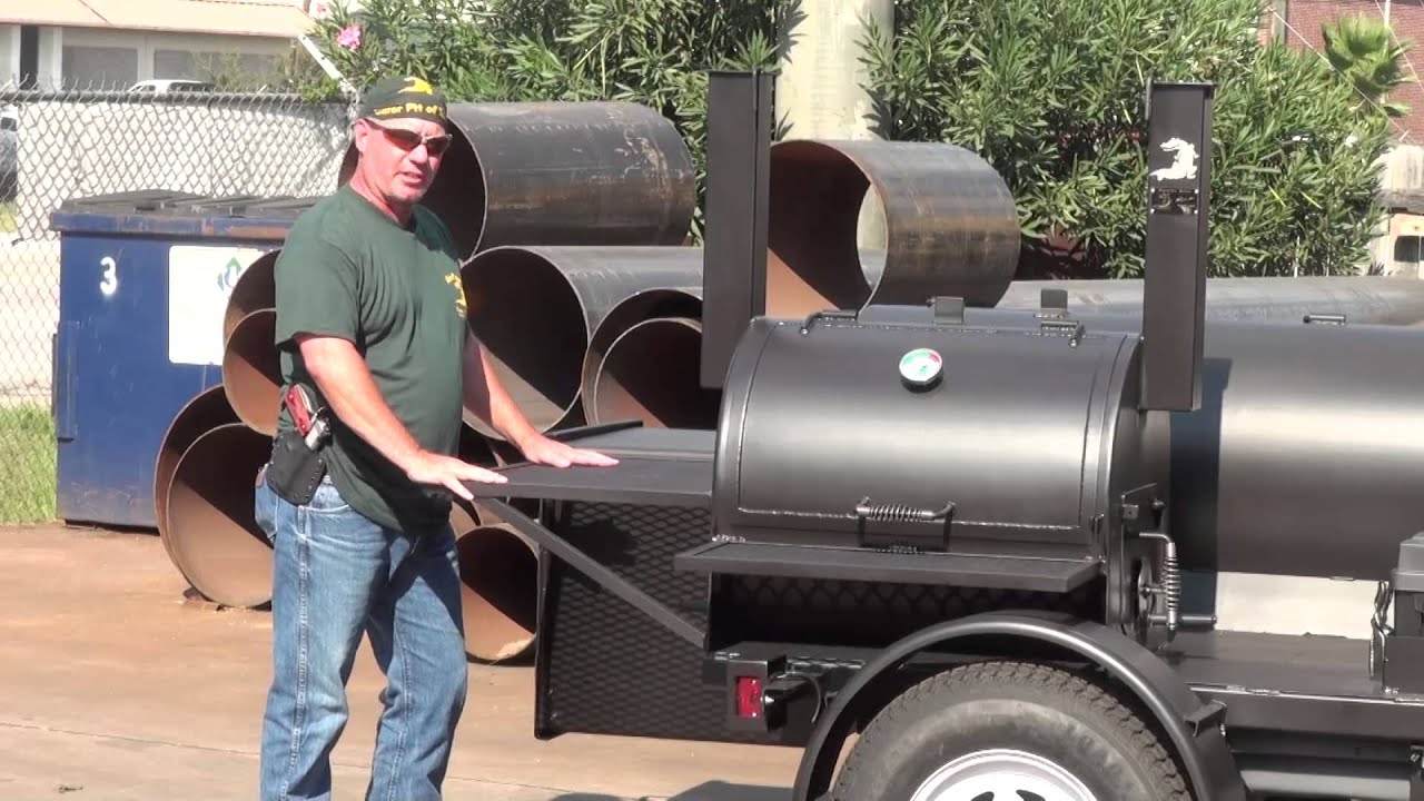 Gator Pit of Texas custom Falcon smoker - YouTube