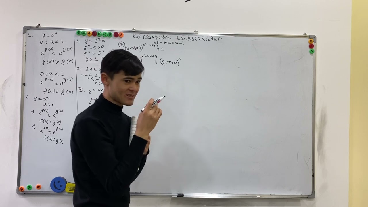 Uzoqov matematika toʻplamidan Koʻrsatkichli tengsizliklar 53-mavzu yechimlari