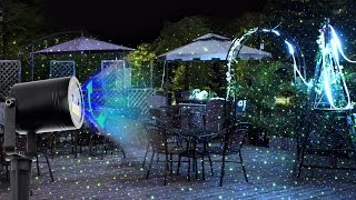 Arotek Star Moving Laser Christmas Light Outdoor Projector Green &amp; Blue, Static, 4.5m / 15ft