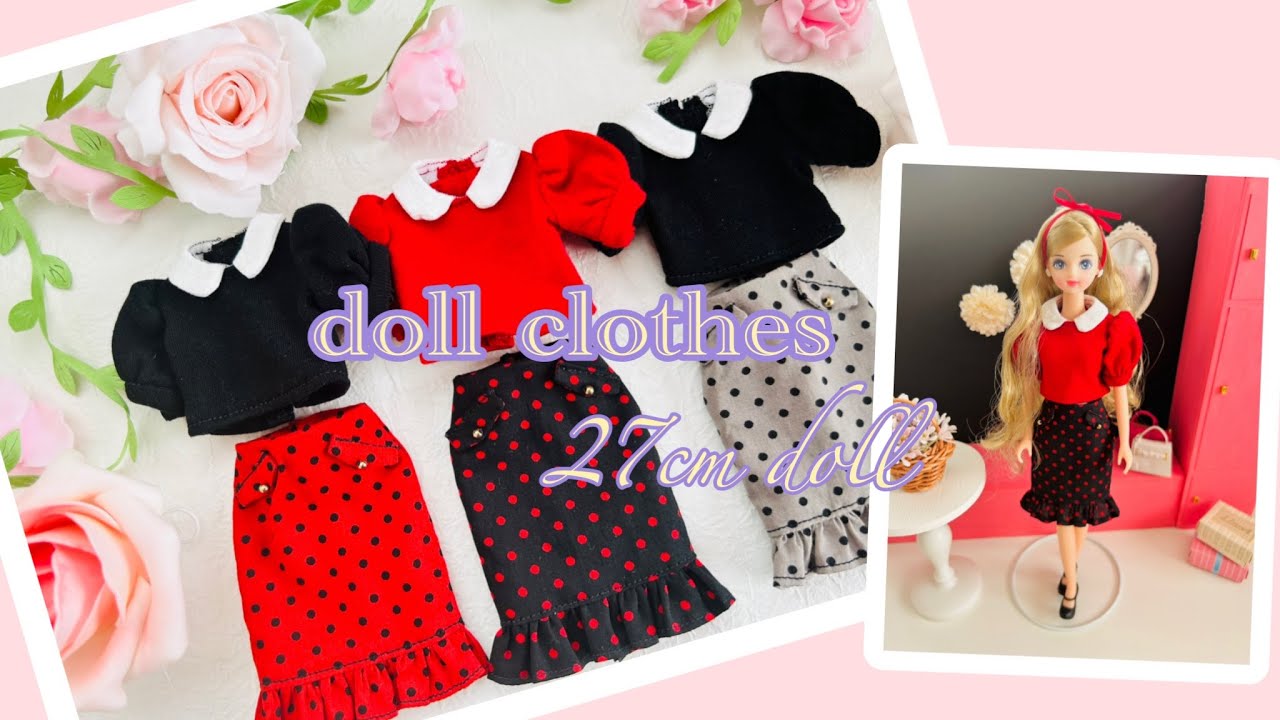 Vlogs#21 🍒ドール服製作記録･パフスリーブトップス🍒#dollclothes #diy #ドール服ハンドメイド