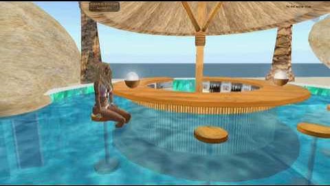 Tiki swimming pool (available on Second Life)