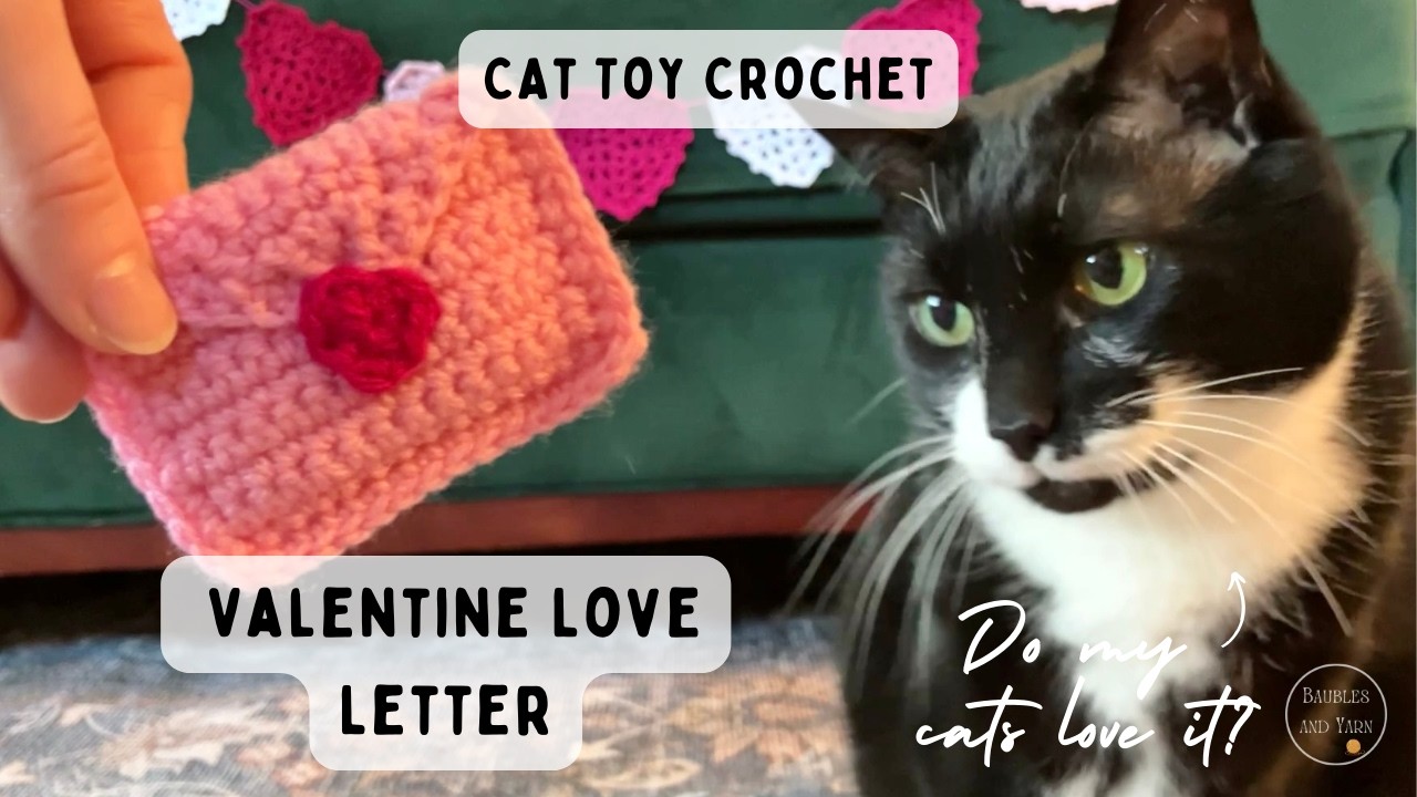 I Crocheted My Cat a Valentine 💌 (Easy Catnip Toy Tutorial)