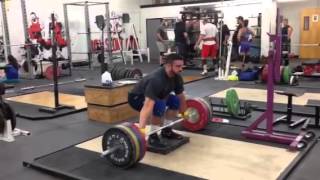 Snatch grip high pull off of deficit