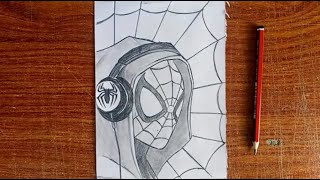 Miles Morales Spiderman with Headphones Easy Drawing Step by Step | Simple Tutorial for Beginners