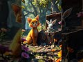 A nice story cartoon of cat and rabbit #Cartoons #YouTubeShorts #Videos