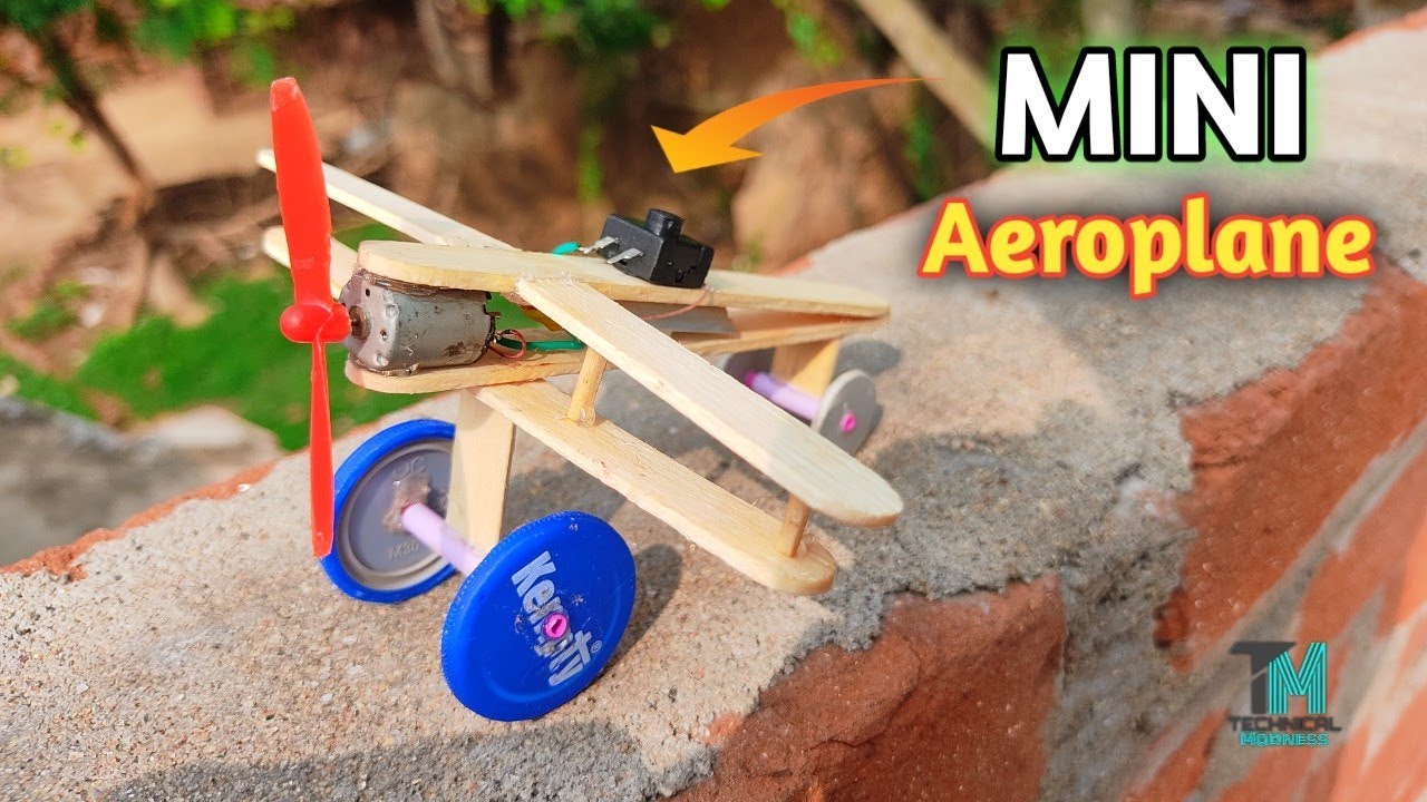 How to Make Simple Wood Toy Aeroplane with High speed drone motor |