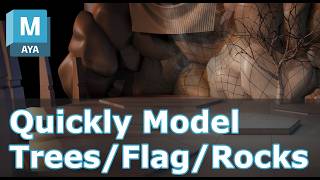Model an Environment | Tutorial 2 | Quick Tree, Rock, and Flag Model in Maya
