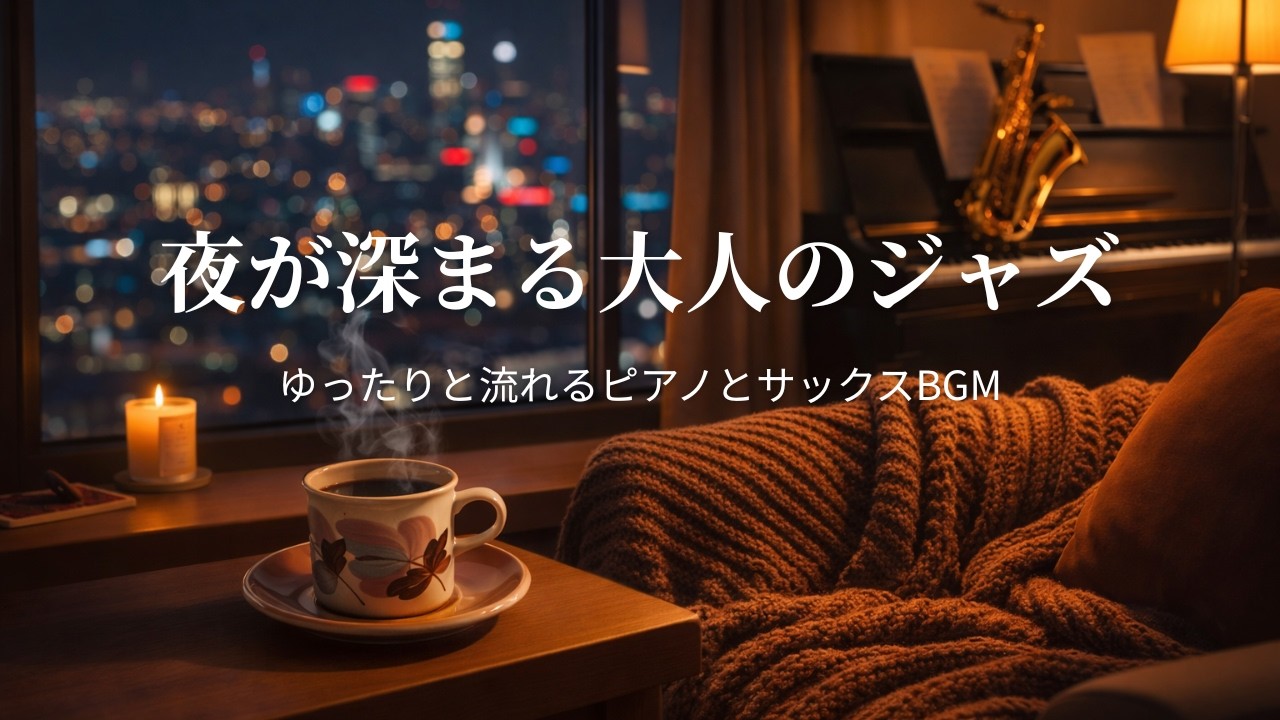 ✨静かな夜に寄り添う大人のジャズ｜ピアノ＆サックス音楽｜癒し・ヒーリング・calming・cozy｜作業用・読書用・勉強用・集中・睡眠用