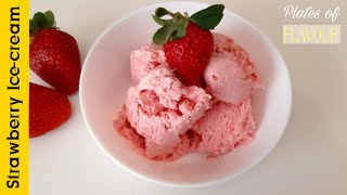 Easy 3 ingredient homemade strawberry ice cream