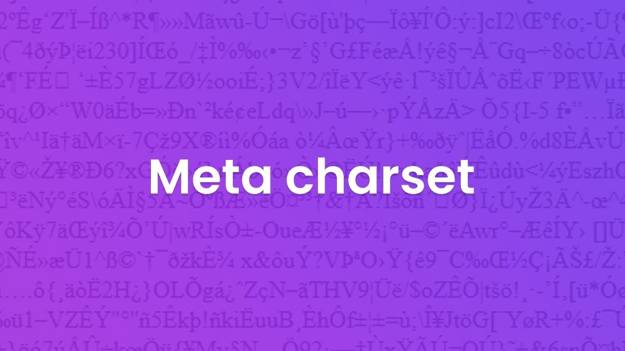 ترميز النص - meta charset - YouTube