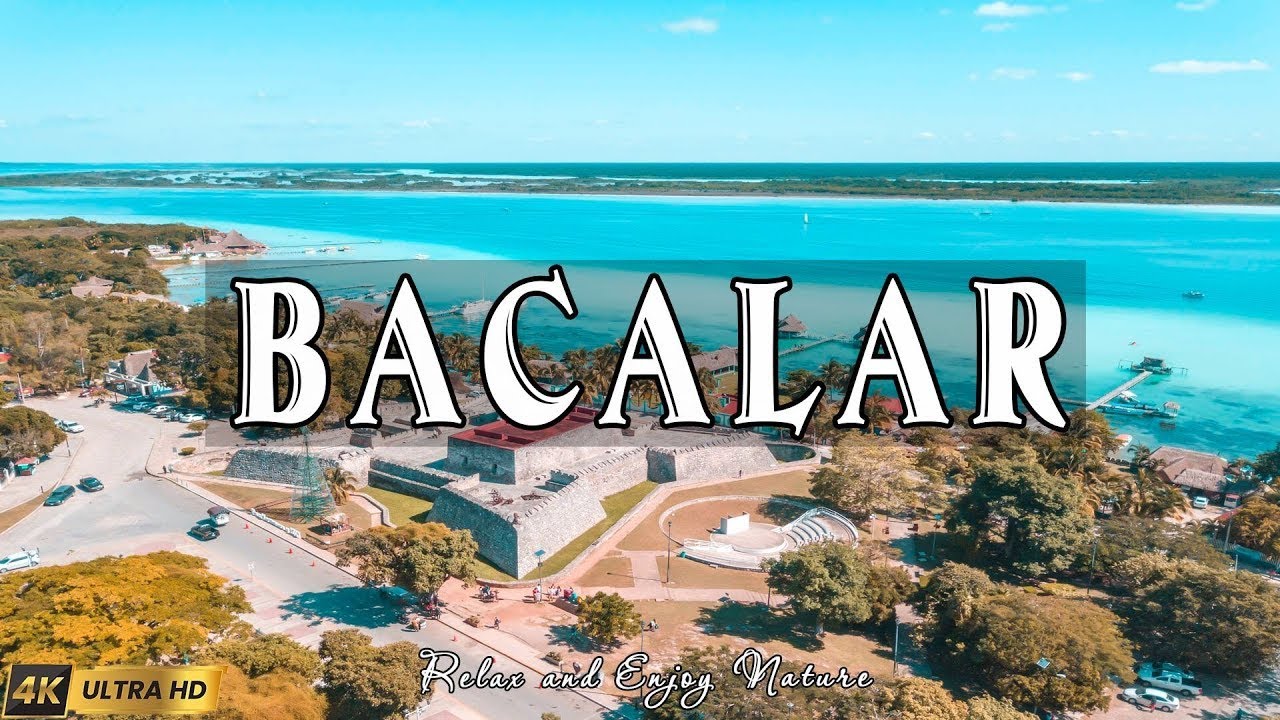 volando sobre BACALAR 4k | increíble paisaje natural hermoso con música relajante | vídeo 4k