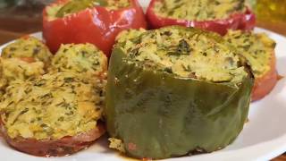 RECETTE DE RÉGIME, POIVRONS FARCIS. CUISINE MALIYA. فلفل محشي مطهو بطريقة صحية روعة