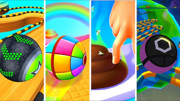 Going Balls vs Candy ball Run vs Crushy Fingers vs Action Balls - All level gameplay Android, IOS