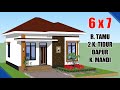 Desain rumah minimalis sederhana 6x7 meter dengan 2 kamar tidur