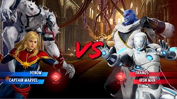 Anti-Venom and Captain Marvel Vs Thanos and Iron Man - Marvel Vs Capcom Infinite