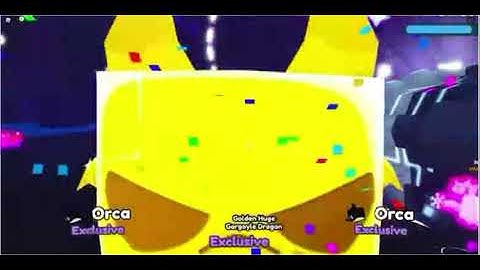 I hatched a Gold Huge Gargoyle Dragon in Pet Simulator X!