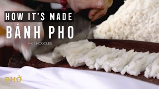 Rice noodles (Bánh Phở) made old school by hand in Vietnam
