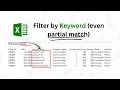 Filter Data by Keyword in Excel (Even Partial Matches)