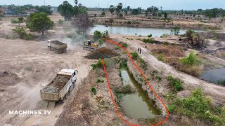 Great Open New Project Pond Filling Up Use Bulldozer KOMATSU D60P and 15ton Truck Unloading Dirt by Machines TV 6,860 views 1 day ago 55 minutes