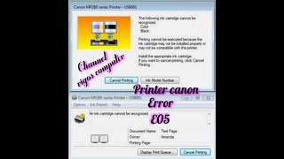 Cara mengatasi kode error e05 printer canon mp287 ll error E05 di beberapa tipe printer canon