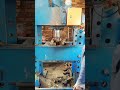 USING HYDRAULIC PRESSING MACHINE TO PUSH OUT PIN FROM EXCAVATOR'S TRACK CHAIN LINK IN WORKSHOP