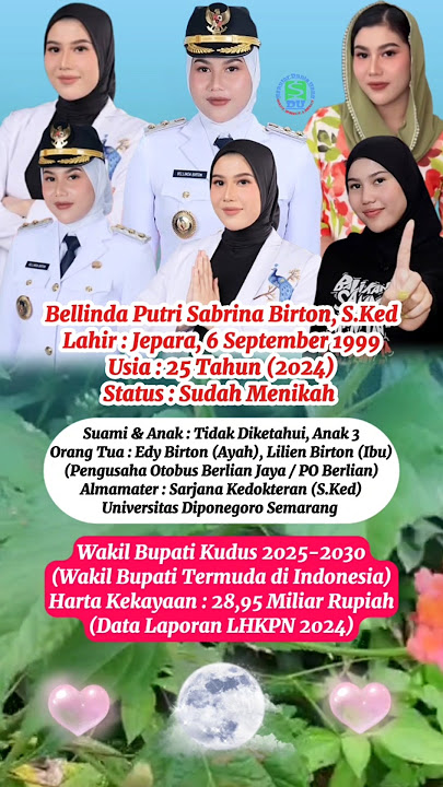 Biodata Lengkap Bellinda Putri Sabrina Birton Wakil Bupati Kudus