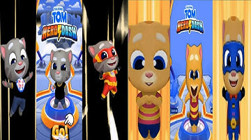 TALKING TOM HERO DASH -- BLACK HERO TOM & GINGER RUNNING IN CLASSIC RUN MIRROR MODE FUNNY FAIL