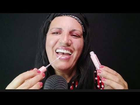Asmr- 50 camadas de Gloss + estalinhos com sons de boca 🤤🥱😴