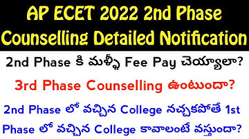 Ap ECET 2nd Phase Counselling Detailed Notification with Doubts Clarification