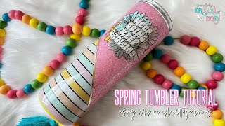 Spring Floral and Stripes Split Tumbler Tutorial