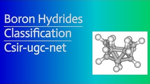 CSIR-UGC-NET CHEMICAL SCIENCE ¦ BORON HYDRIDES ¦ CLASSIFICATION ¦EXAMPLES ¦