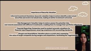 Chapter 11: An Introduction to security valuation