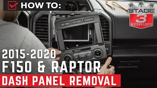 2015 - 2019 F-150 / Raptor Dash Panel Stereo Removal