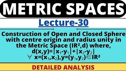 Lecture-30 | Open and Closed Sphere in Rectangular Metric Space | Metric Space
