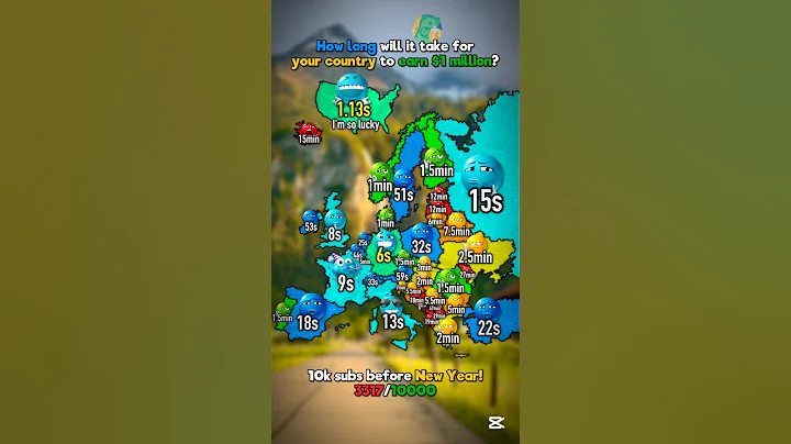 How long will it take for your country to earn $1 million?⌛💰 #shorts #nurgeo #europe #map #mapping
