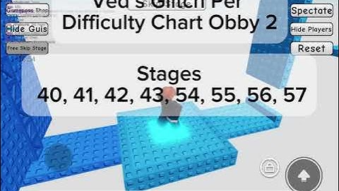 (NOT ALL STAGES) Ved’s Glitch Per Difficulty Chart obby 2
