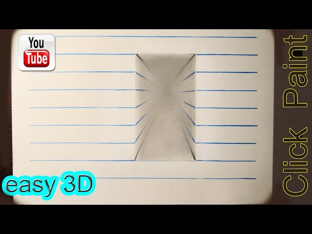 Иллюзия 3D коридор Простой рисунок. #3Dрисунок #простое3D