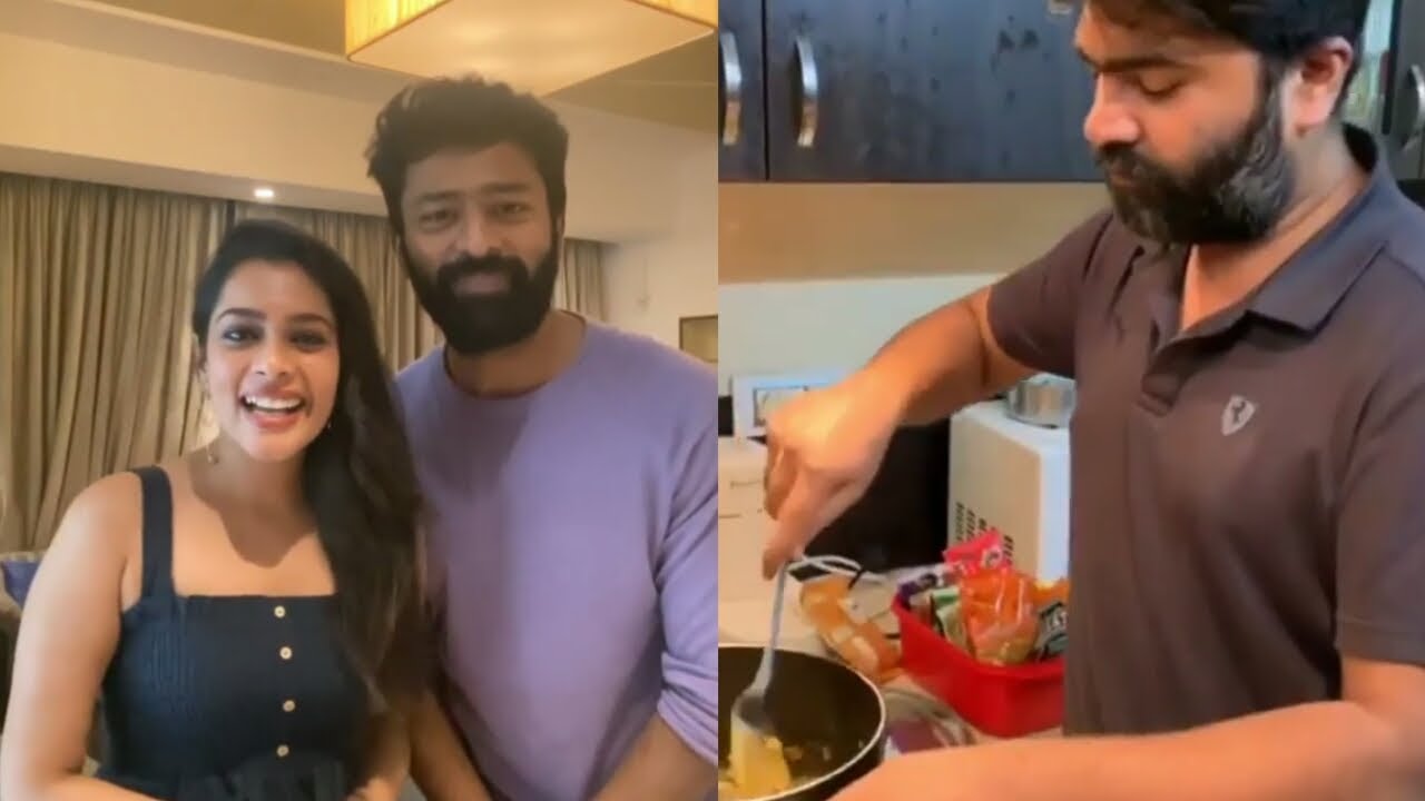 Simbu Cooking பிரபலங்களின் quarantine days 😄 | simbu cooking | simran | shanthanu ...