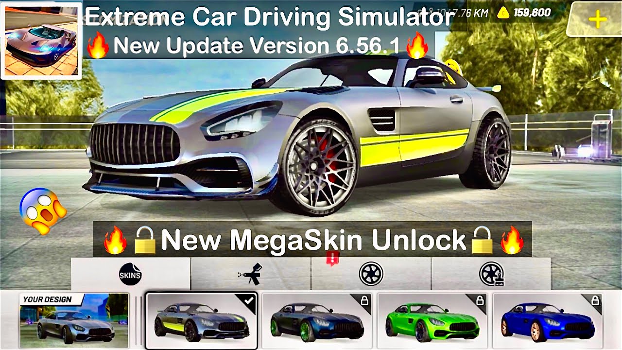 Unlock new megaskin extreme car driving simulator new update version 6 