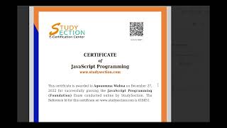 REVIEW OF CERTIFICATE NO 19:   JavaScript Programming Foundation