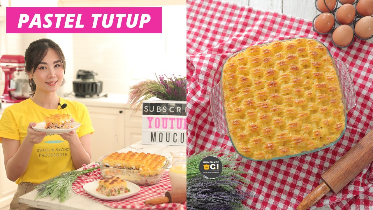 Pastel tutup keju Parmesan