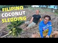 LOCAL FILIPINO COCONUT SLEDDING? Trekking A Friend's Mountain Land (Davao, Philippines)