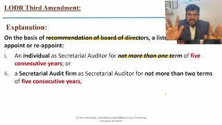 Amendment in LODR Regulation 24A II Appointment of Secretarial Auditor in Listed Coy News